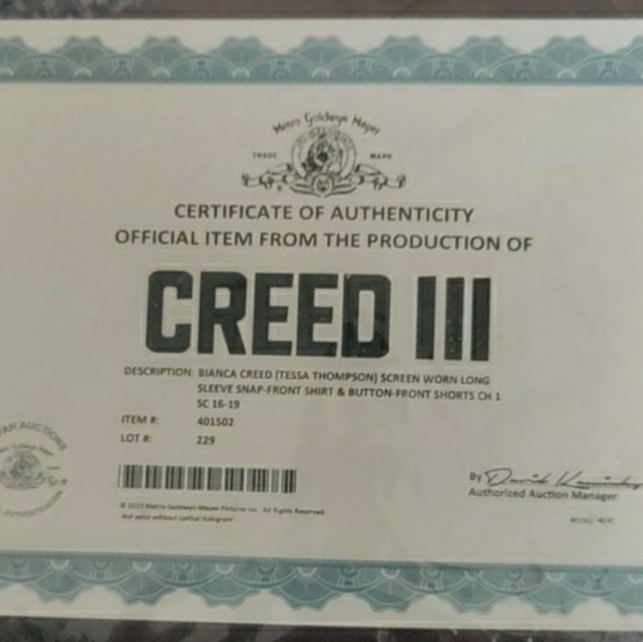 Authentic Creed lll Tessa Thompson Shirt & Shorts. Used In The Movie - Picture 6 of 9
